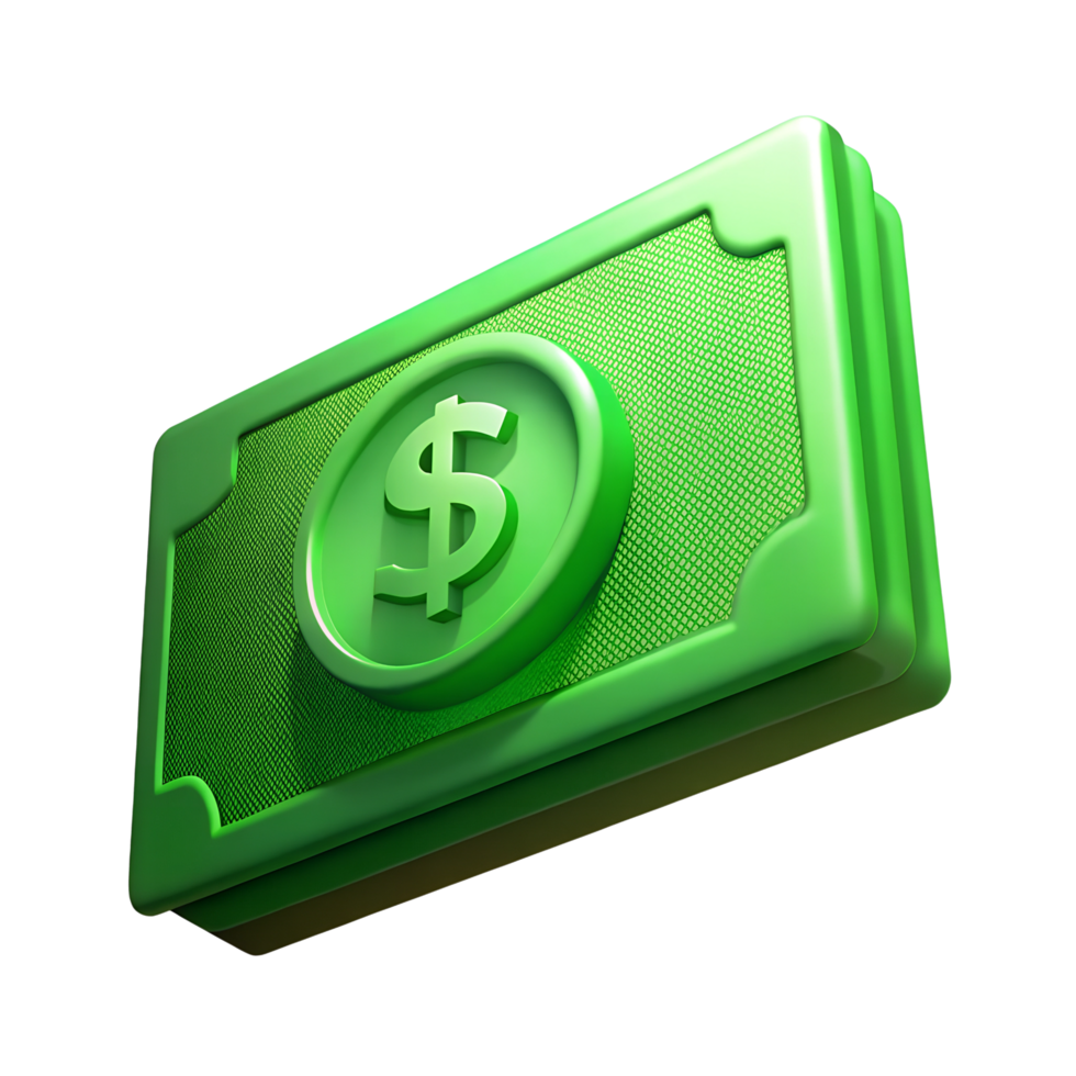 3D render of banknotes png