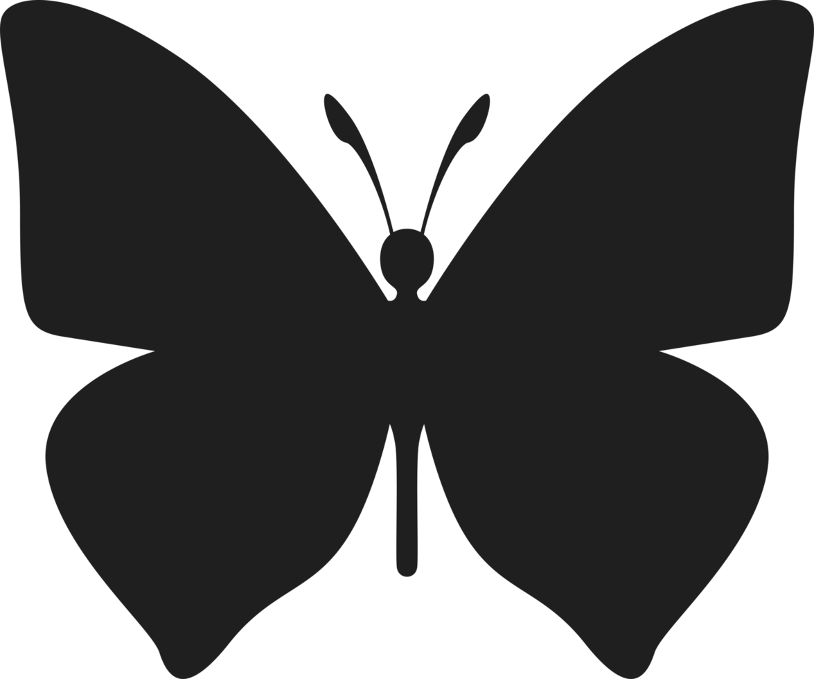 silhouette butterfly black png