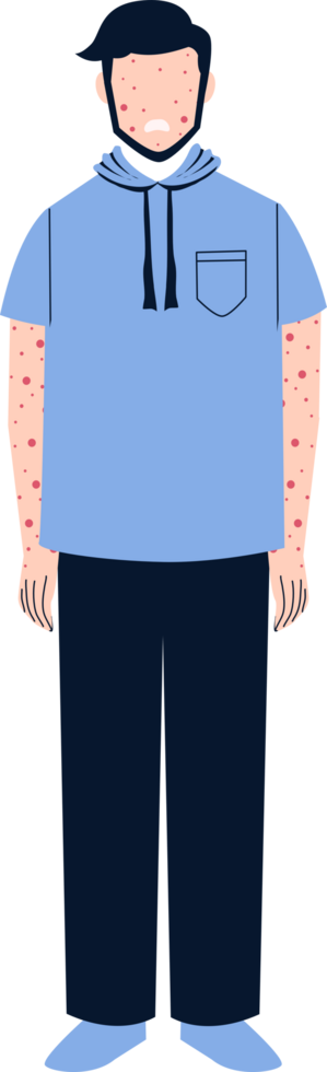 Man with monkeypox symptoms png