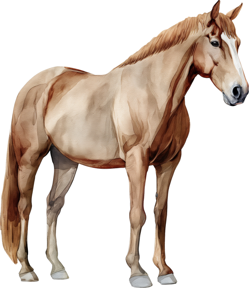 Cute horse watercolor decoration png