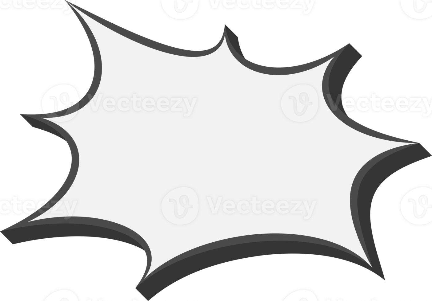 Manga speech bubble. Comic text frame with pop art effect. Balloon chat shape for dialog. Cloud for shock shout and scream action messages. Irregular cartoon decoration png