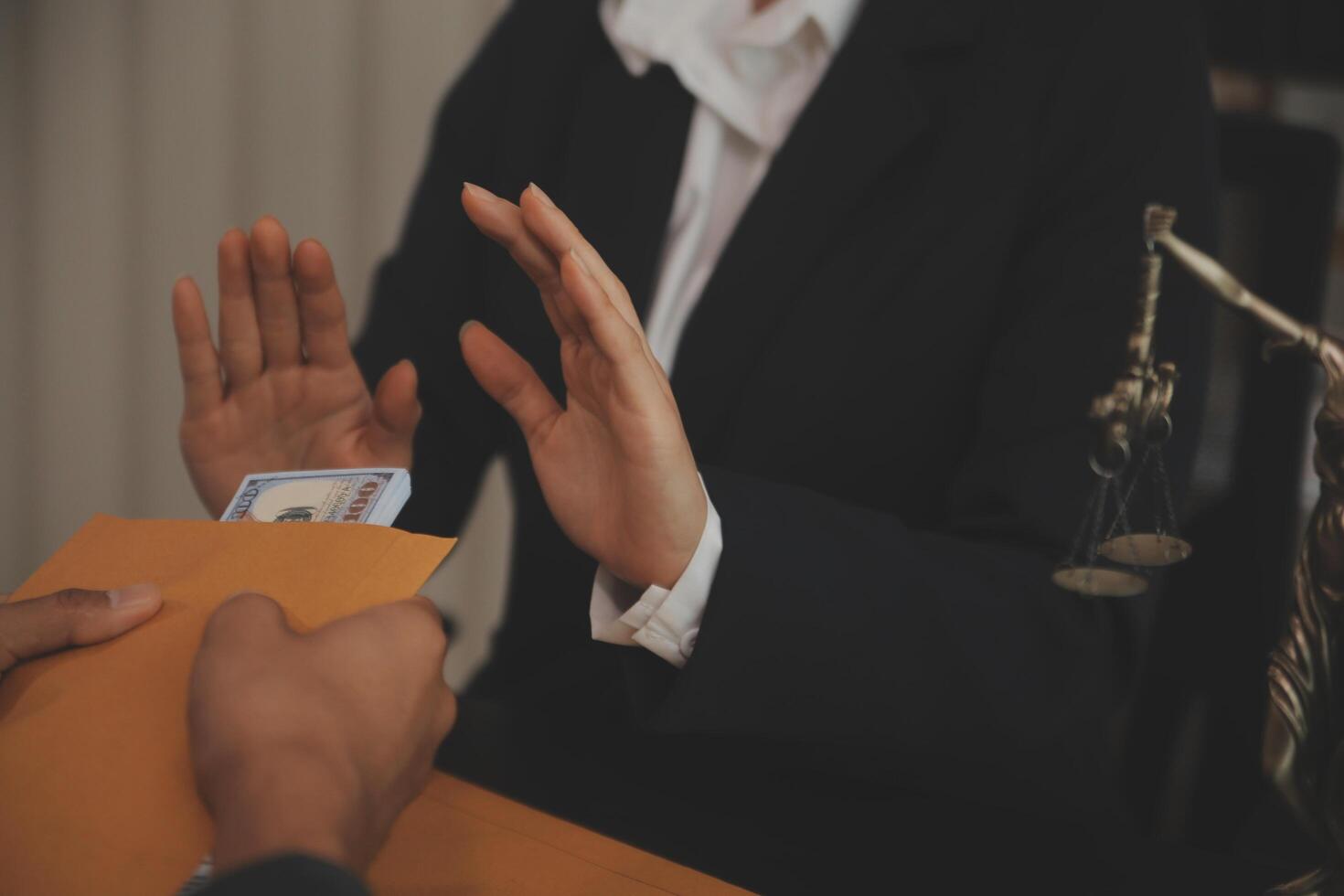 Law theme, gavel or mallet of the judge, lawyer enforcement officers, evidence-based cases taken into account in the court abount business, legislation. photo