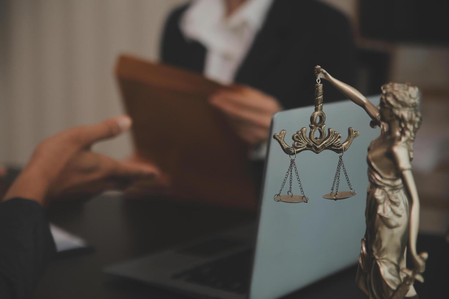 Law theme, gavel or mallet of the judge, lawyer enforcement officers, evidence-based cases taken into account in the court abount business, legislation. photo