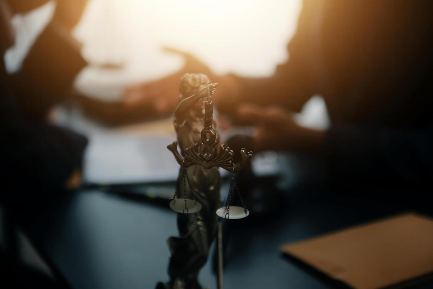 Law theme, gavel or mallet of the judge, lawyer enforcement officers, evidence-based cases taken into account in the court abount business, legislation. photo