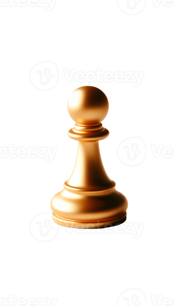 golden color chess pieces isolated on transparent background png