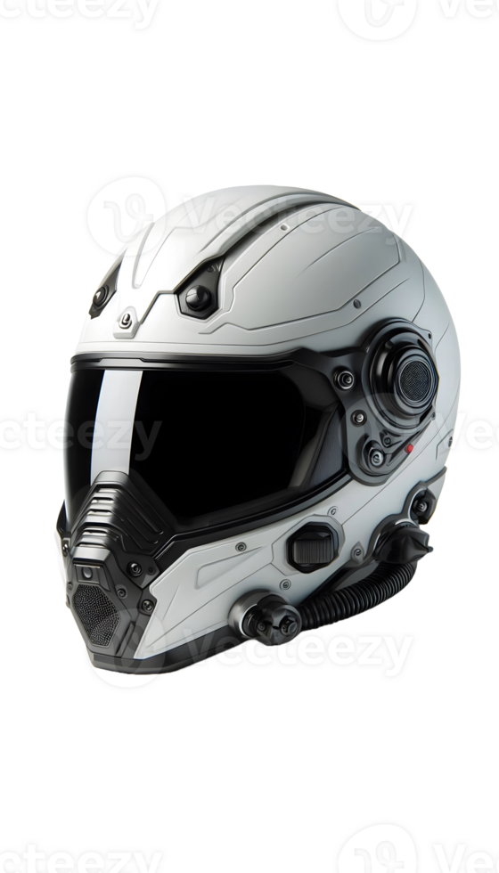 black and white Motorcycle helmet isolated on transparent background png