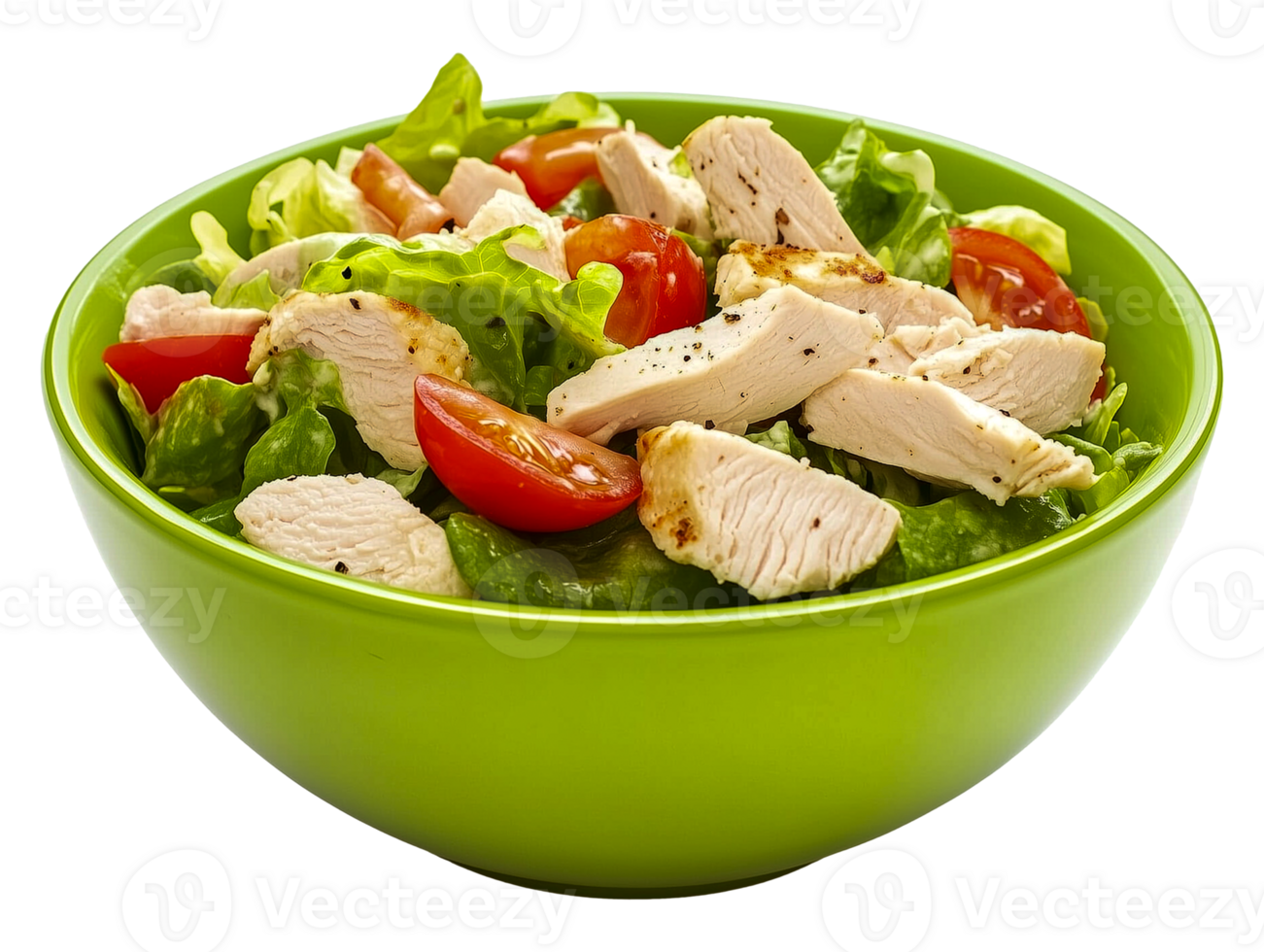 A fresh and healthy bowl of salad with seasonal greens and grilled chicken png
