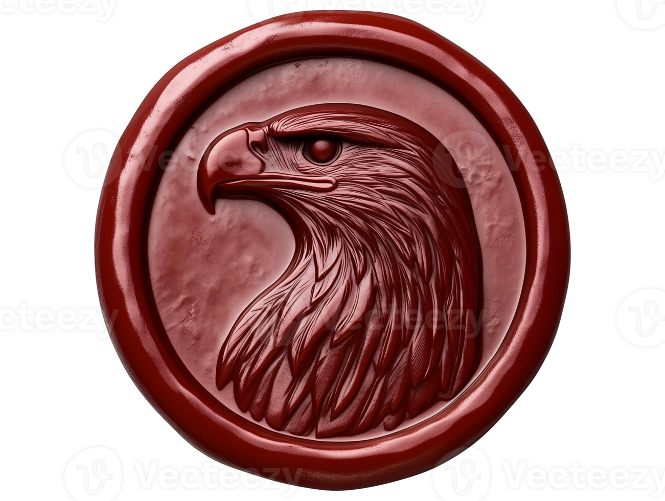 A wax seal with an eagle head on it png