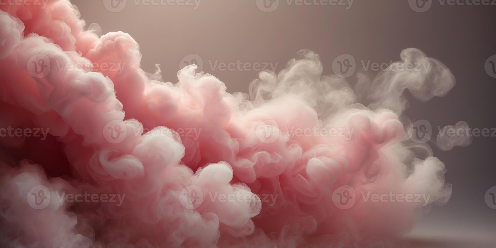 Abstract pink clouds of smoke on a gradient background. photo