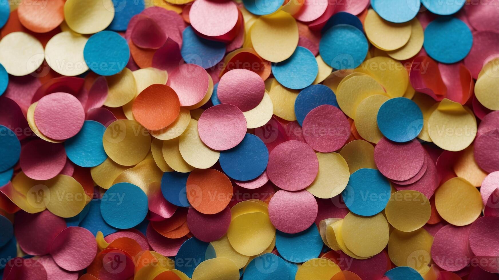 overhead shot of colorful confetti rounds. photo