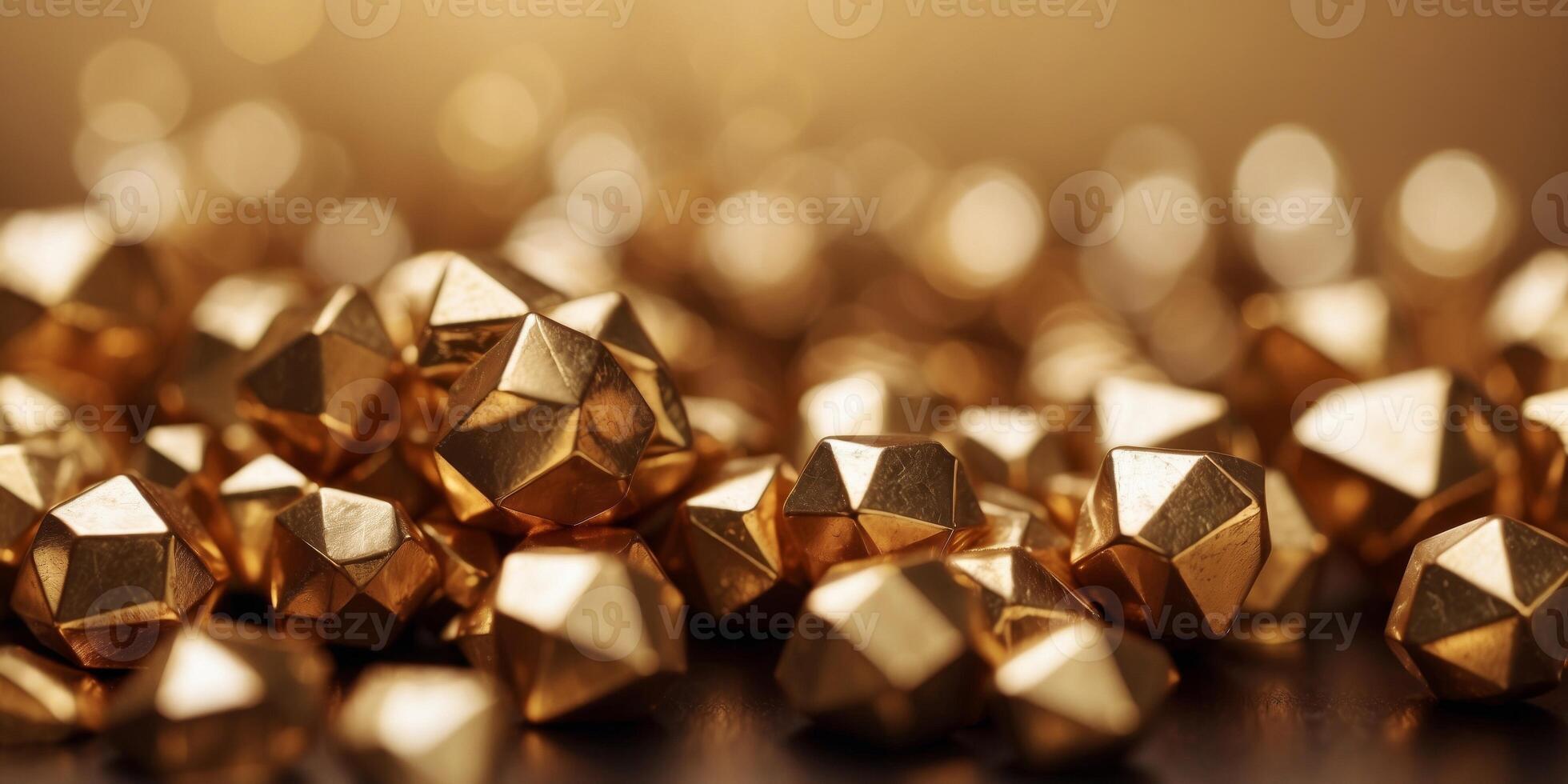 Golden abstract geometric background design. photo