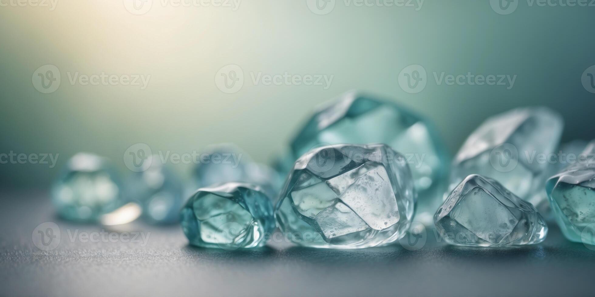 Serene Gradient Background of Icy Blue to Mint Green with Calming Effect. photo