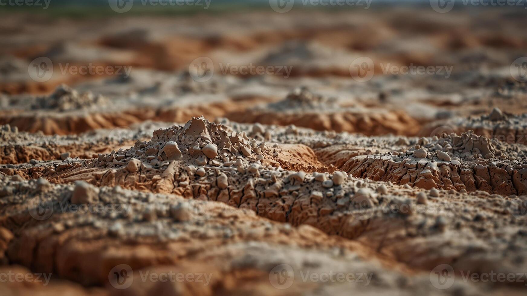 Aerial view of intricate bentonite clay formations. photo