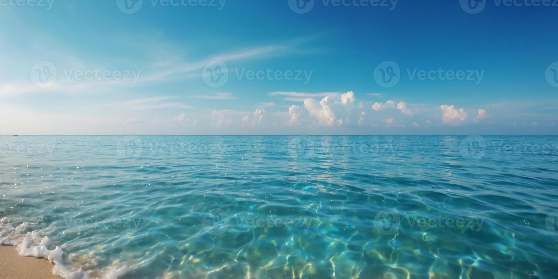 blur gorgeous shiny sparkling tropical blue sea beach the fresh summer background. photo