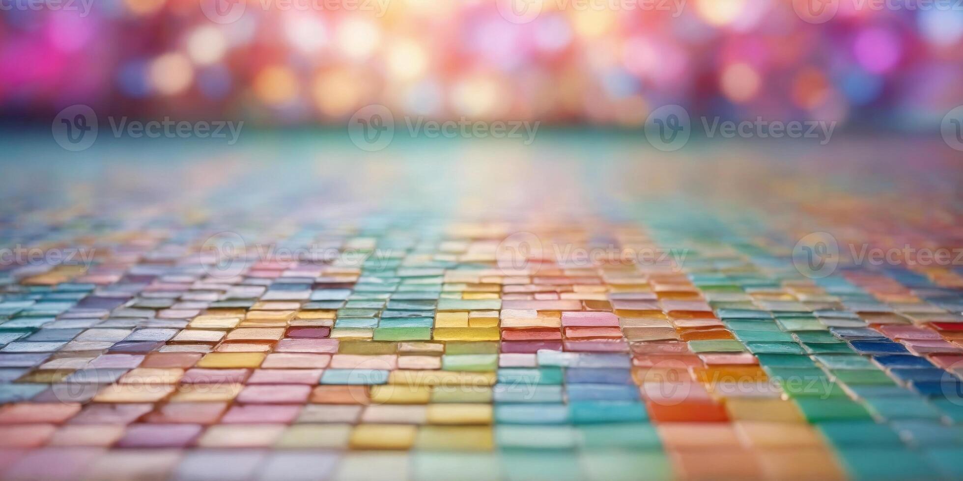 Background with small multi pastel colored tiles. photo