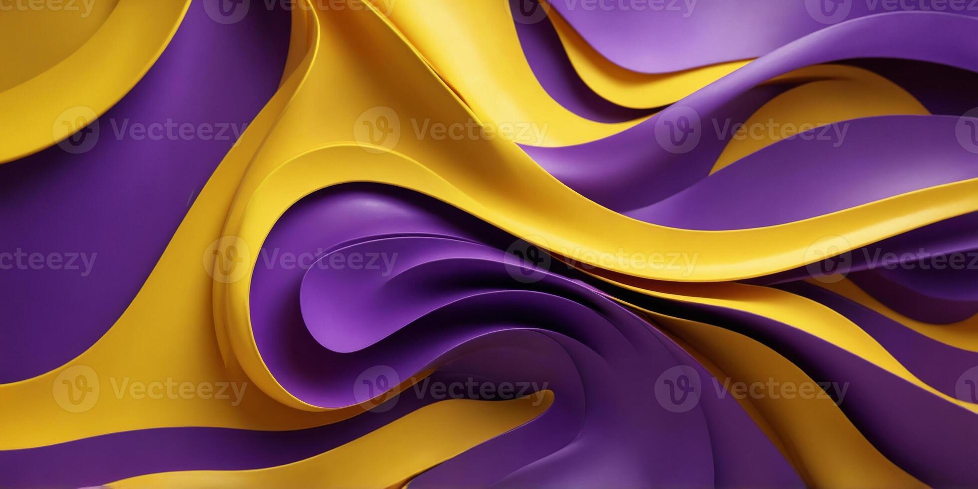 Background with violet and yellow curved shapes. photo