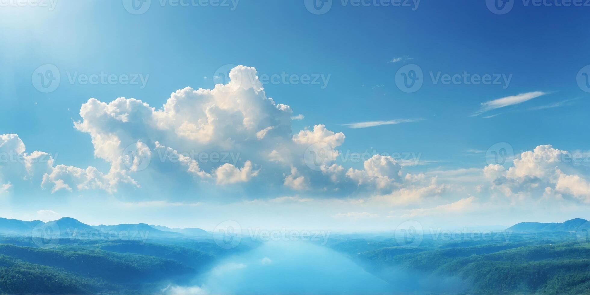free design blue sky panorama with copy space image. photo