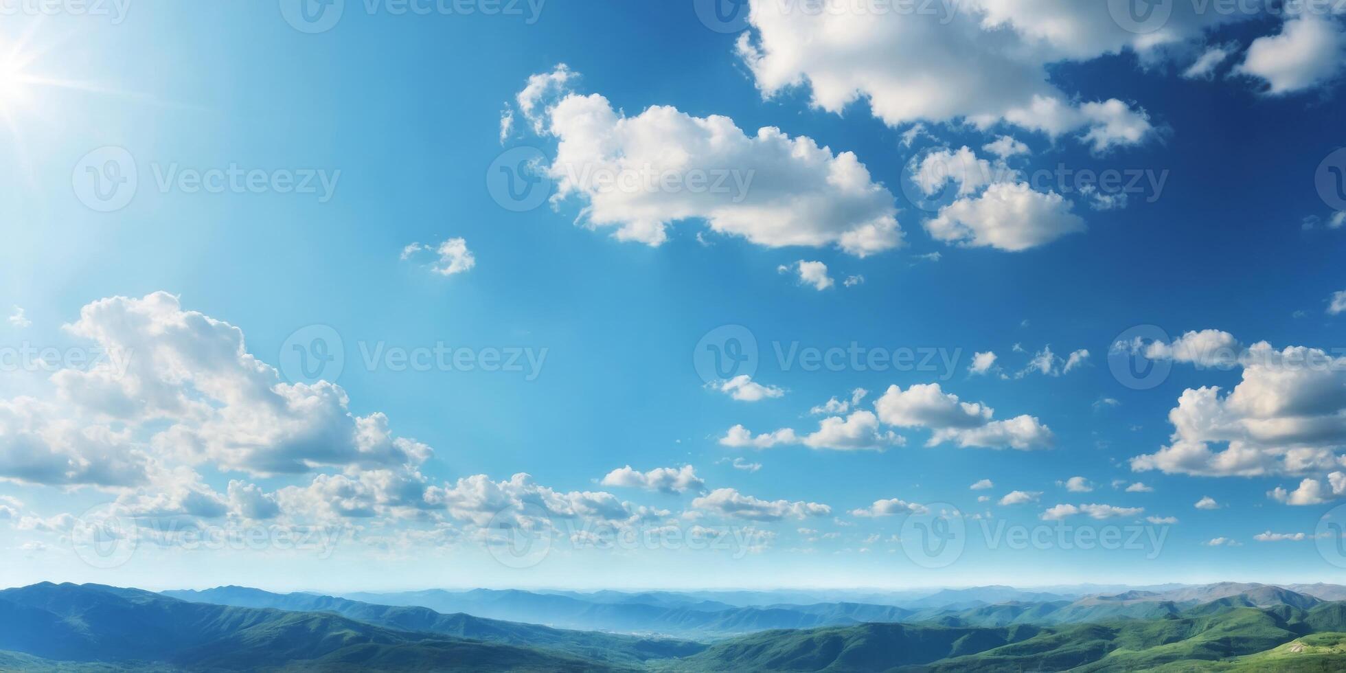 free design blue sky panorama with copy space image. photo