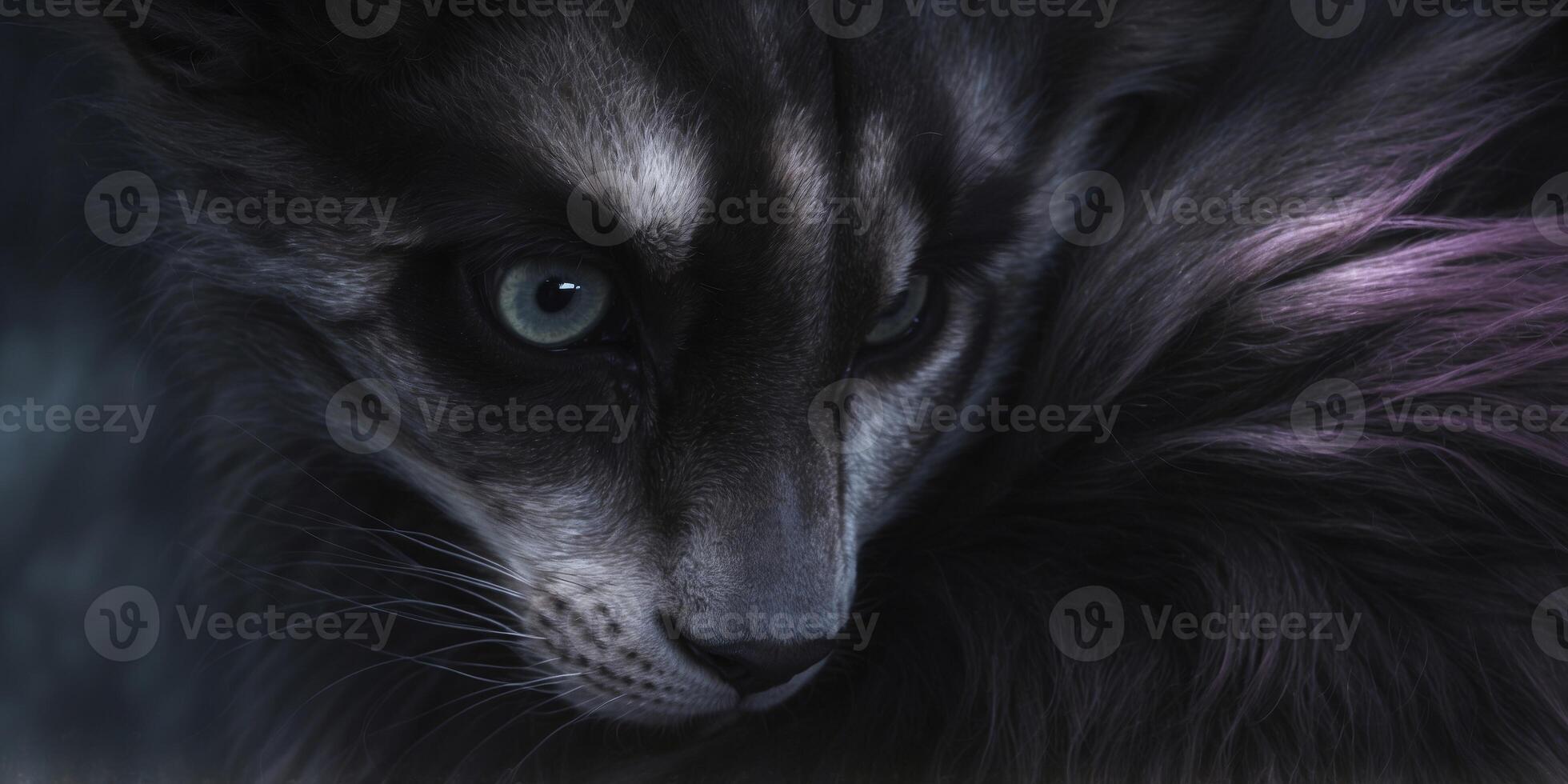 A shadowy, enigmatic creature inspired by Cimmerian analogs, the endangered species looms in the stark spotlight. photo