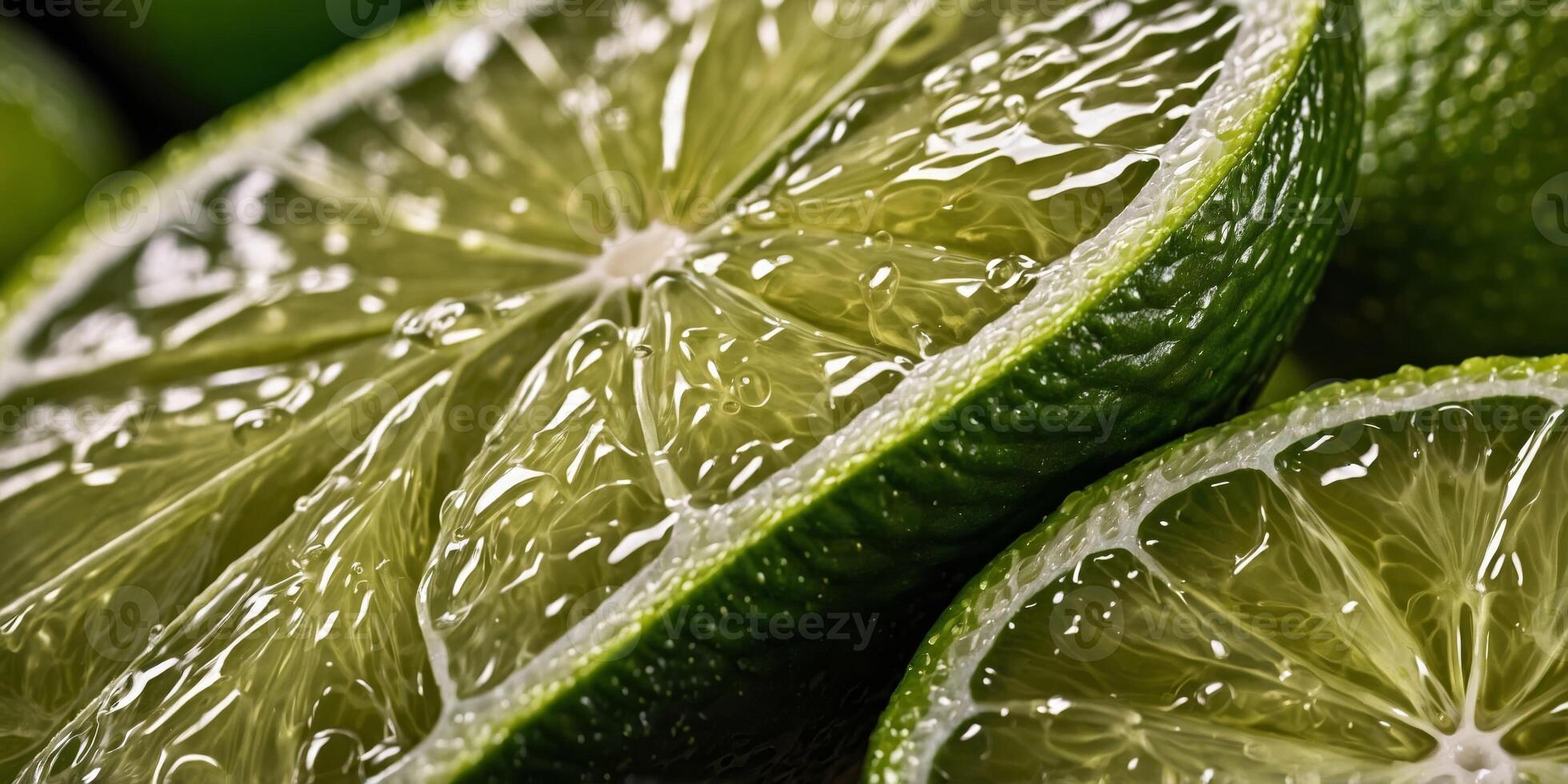 juicy slice of lime extreme close up filling frame. photo