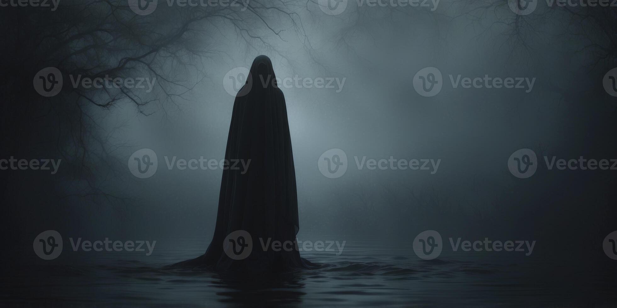 In the depths of a virtual world lies a shadowy supernatural art gallery, shrouded in mystery and intrigue. photo