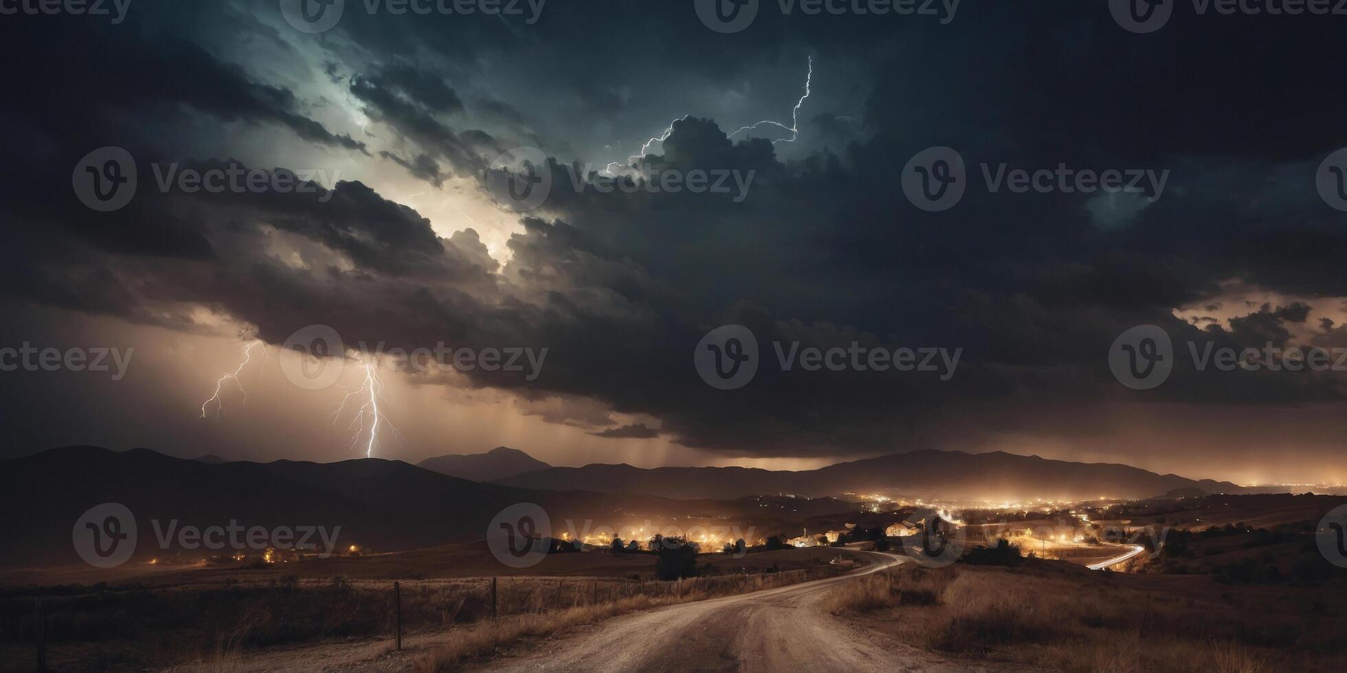 Beige stormy night sky with dramatic effects. photo