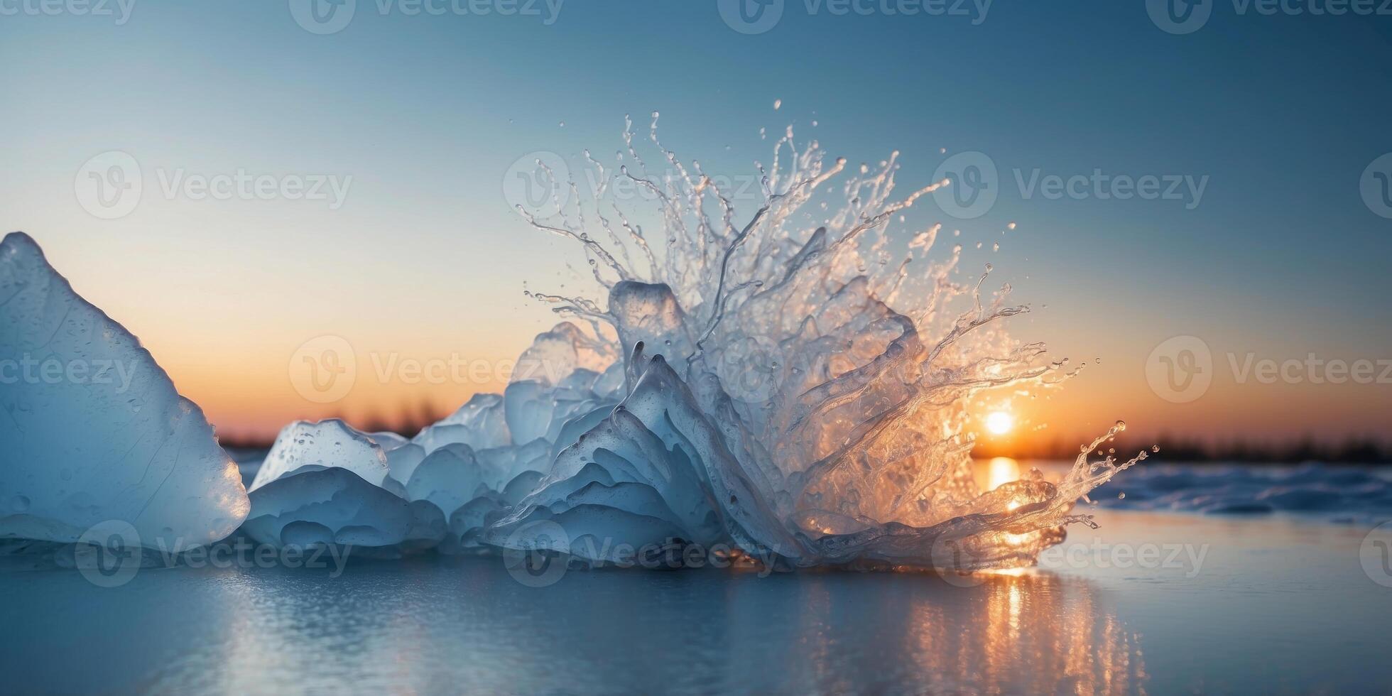 A frosty gradient background of icy blue transitioning into a snowy white. photo