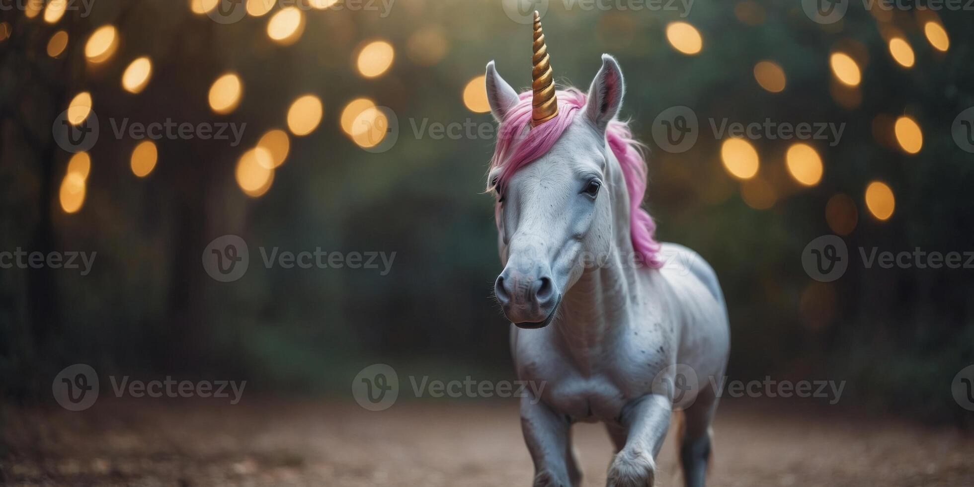 cool and cute unicorn pose with a happy smile on a simple background. photo