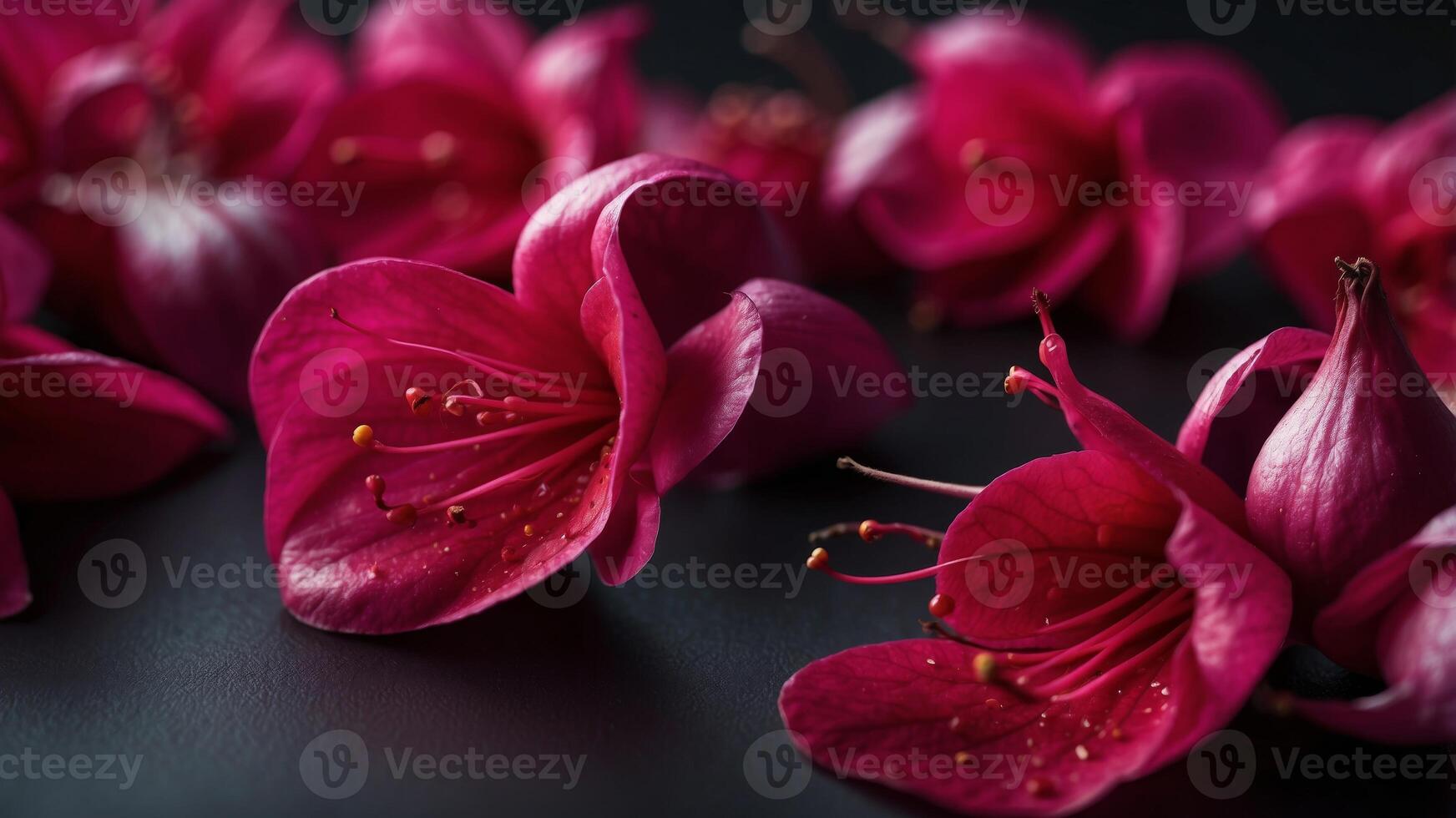 Stunning fuchsia gradient on a striking black background. photo