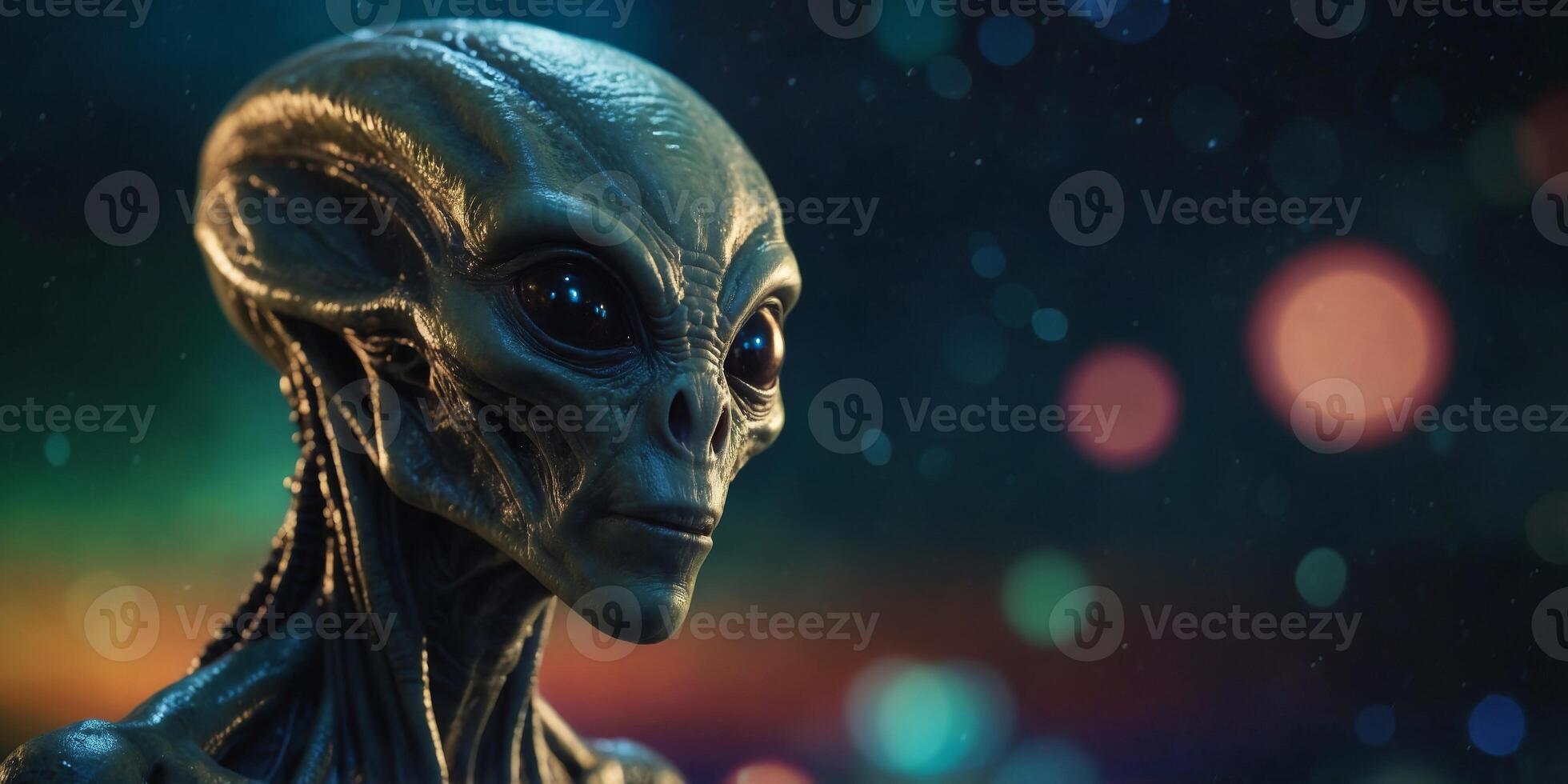 Alien background with selective focus with copy space. photo