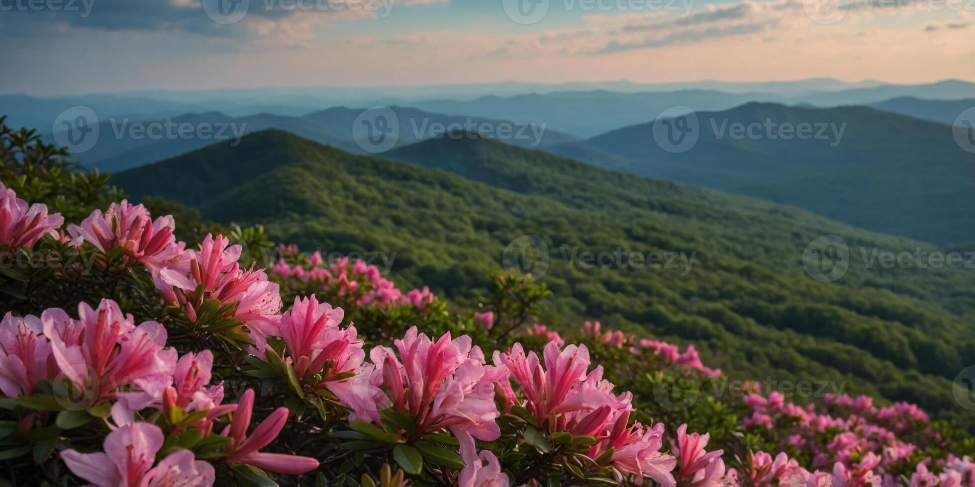 Beautiful Azalea Blooming Along the Blue Ridge Parkway. photo