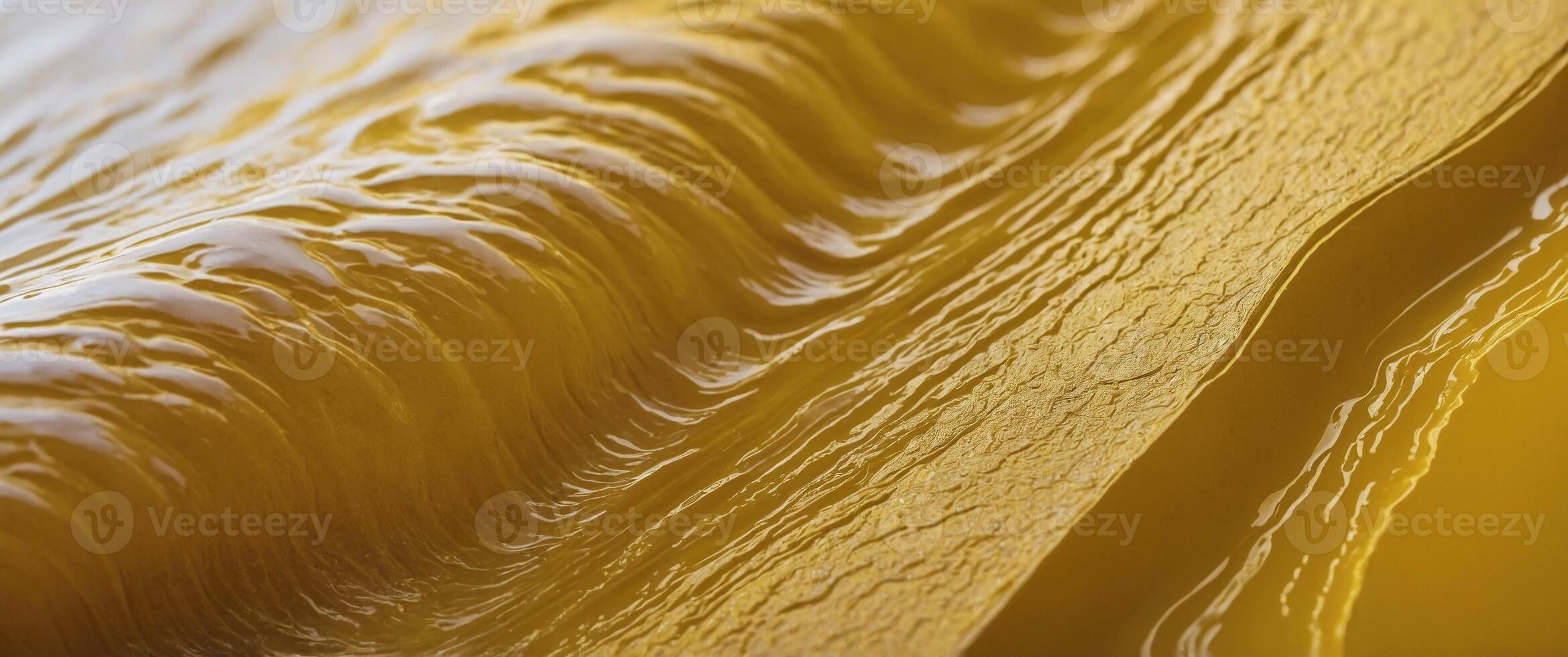 Close Up of Yellow Surface With Wavy Lines. photo