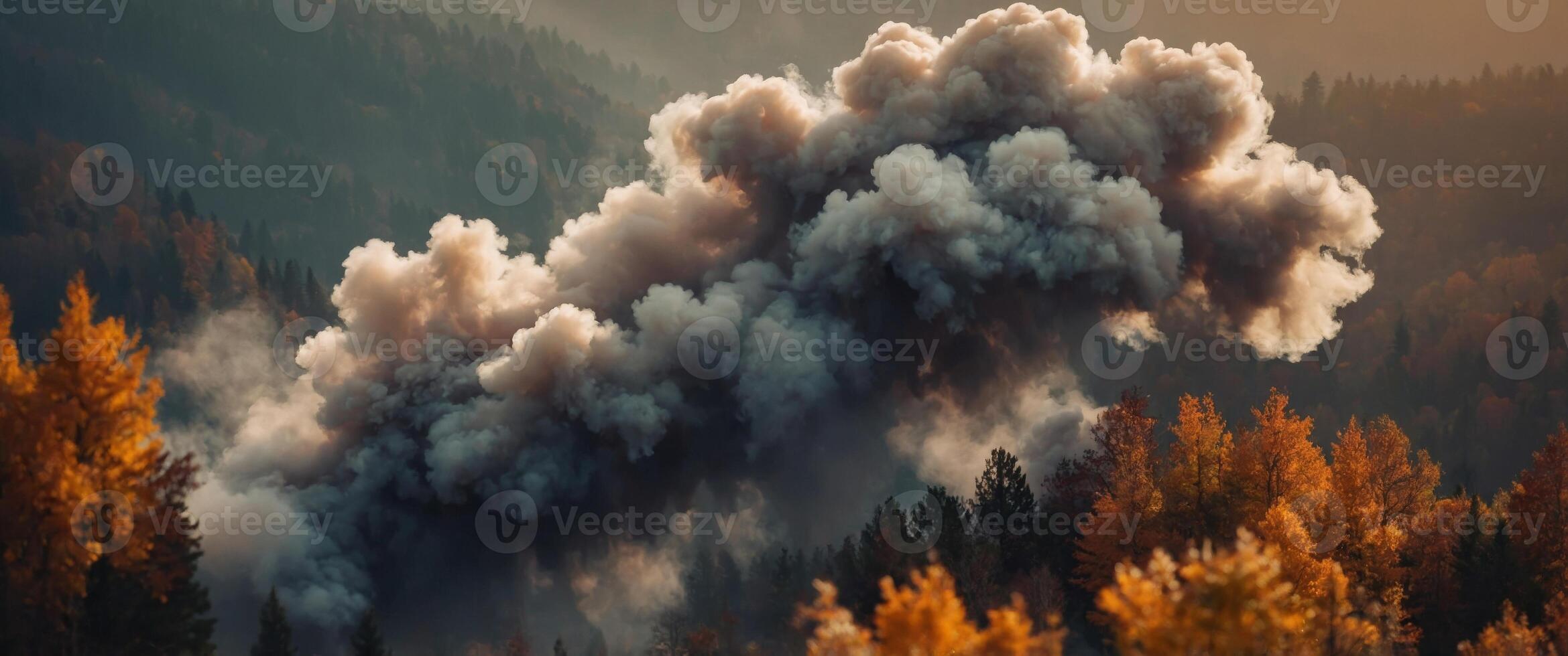 an image to use as a background featuring smoke with tones of autumn colors light orange and amber hues. photo