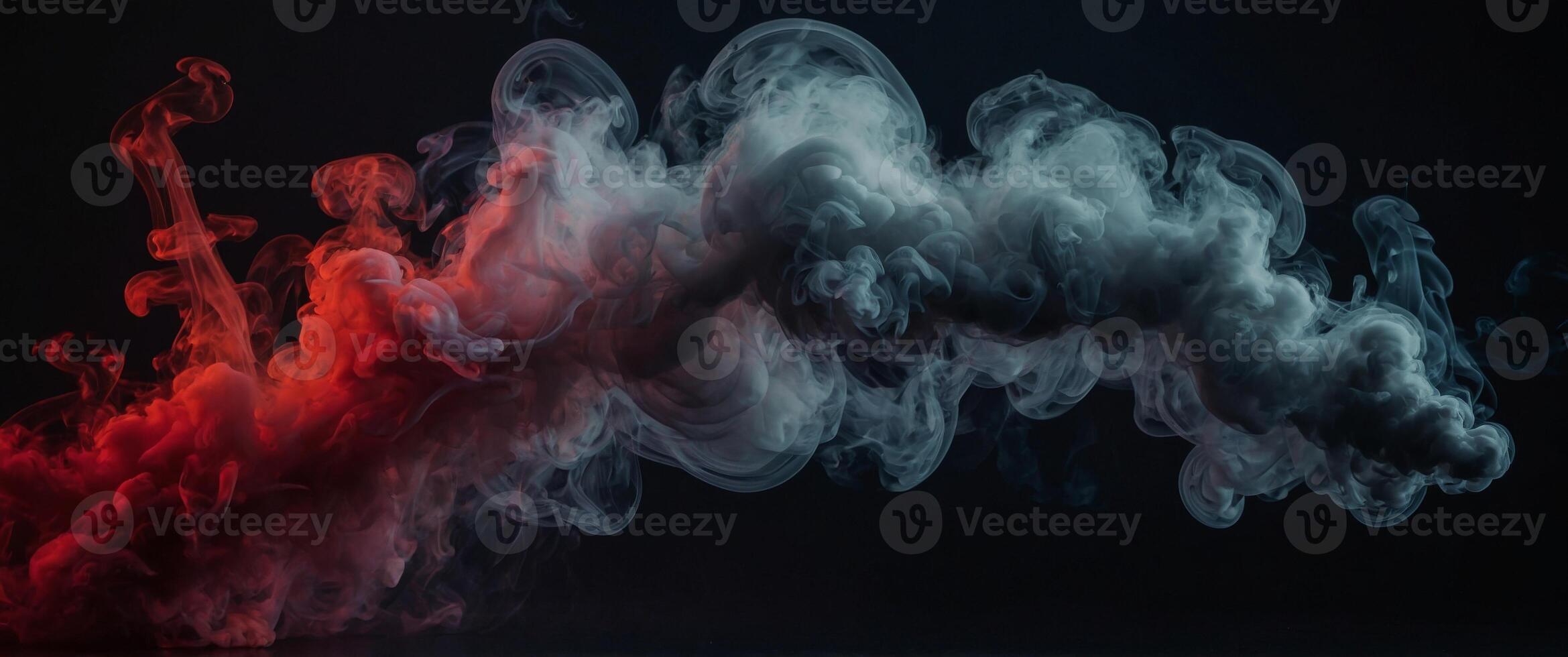 smoke and light scene red black background. photo