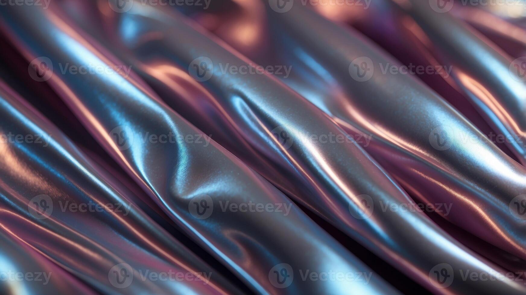 silver holographic iridescent satin foil background. photo