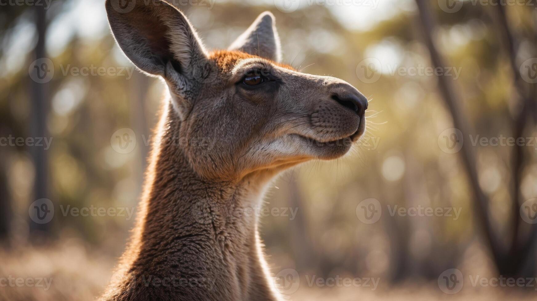 Closeup of a kangaroo in australia national park. photo