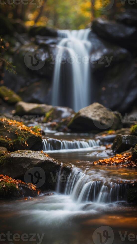 Cascading Waterfall Representing the Flow of Time and Decades. photo