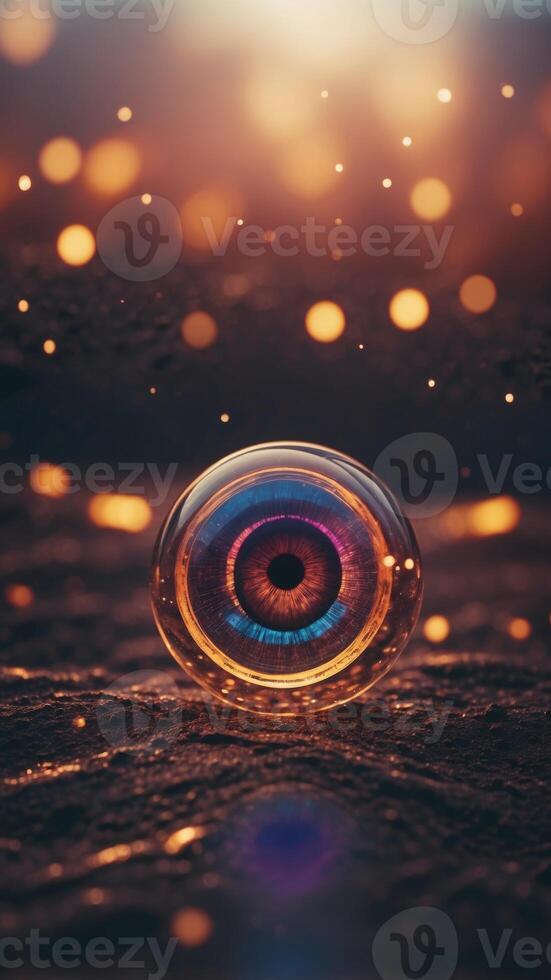 Digital Eye Technological Influence and Futuristic Concept. photo