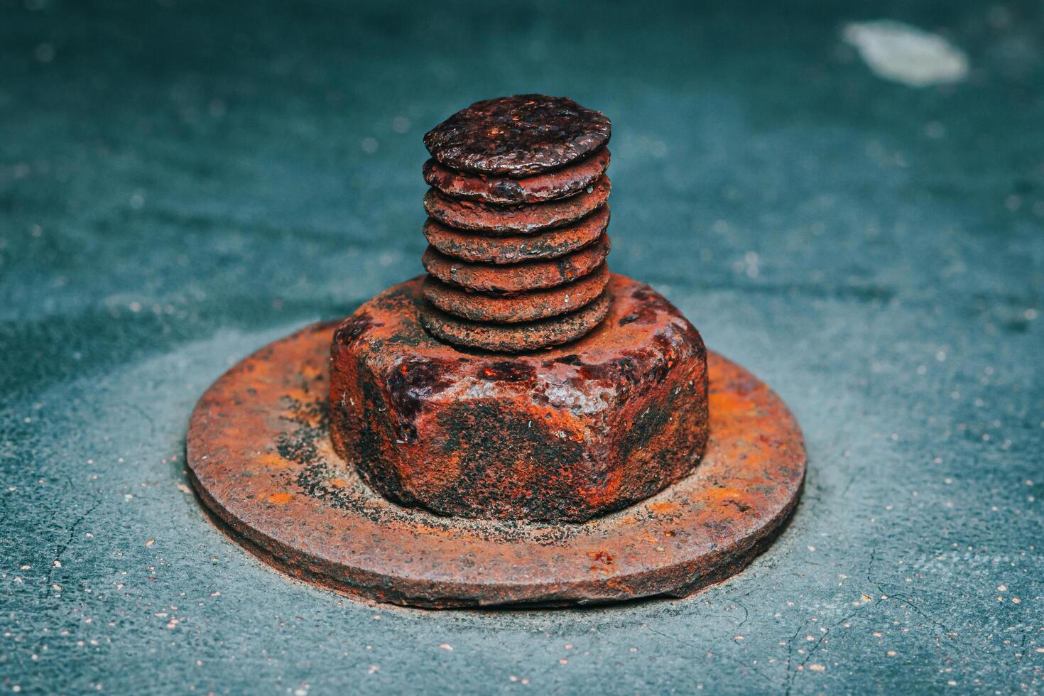 Rusty on bolt and nut. photo