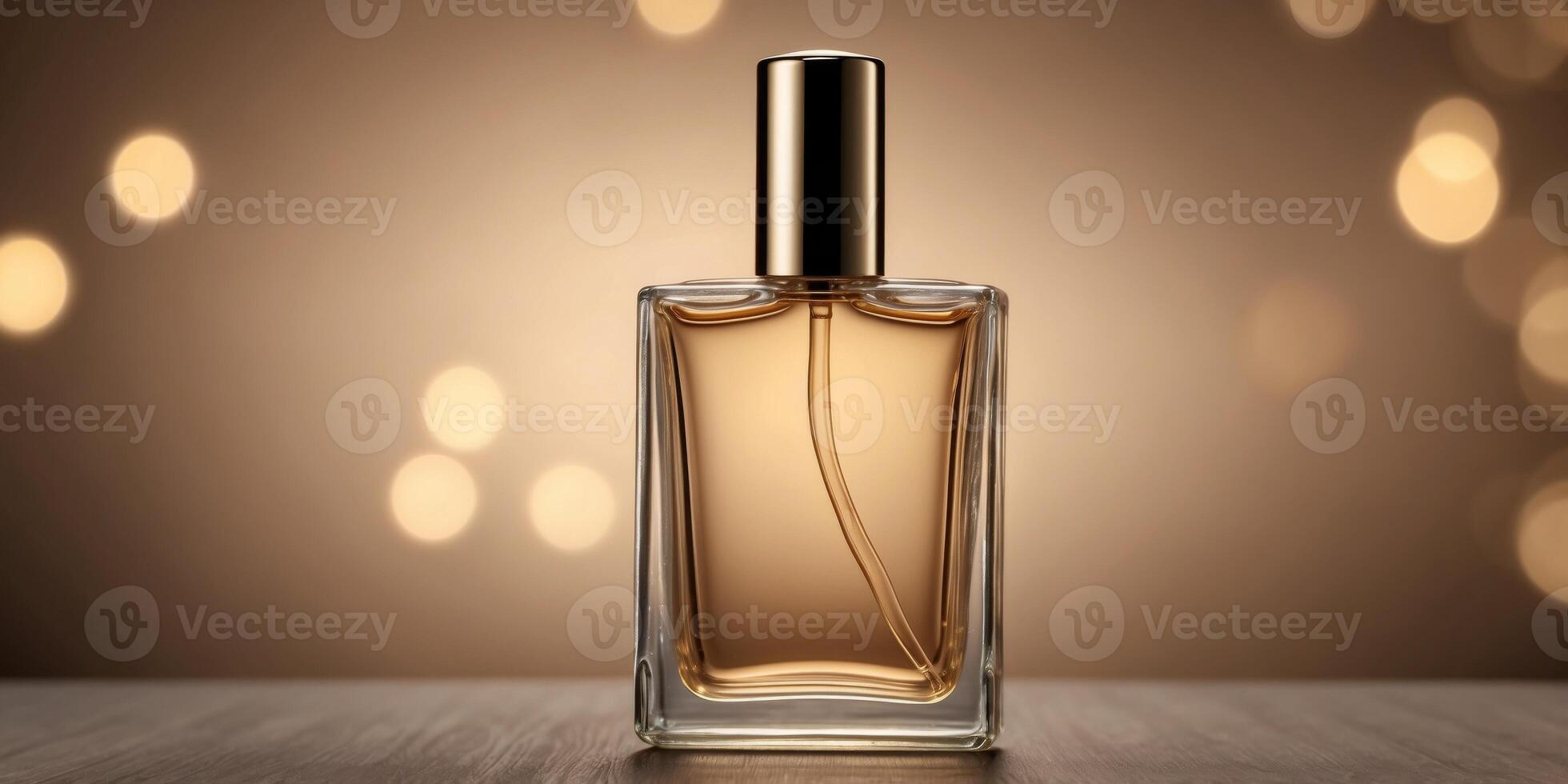 A single Cream or perfume pump bottle on solid background. photo