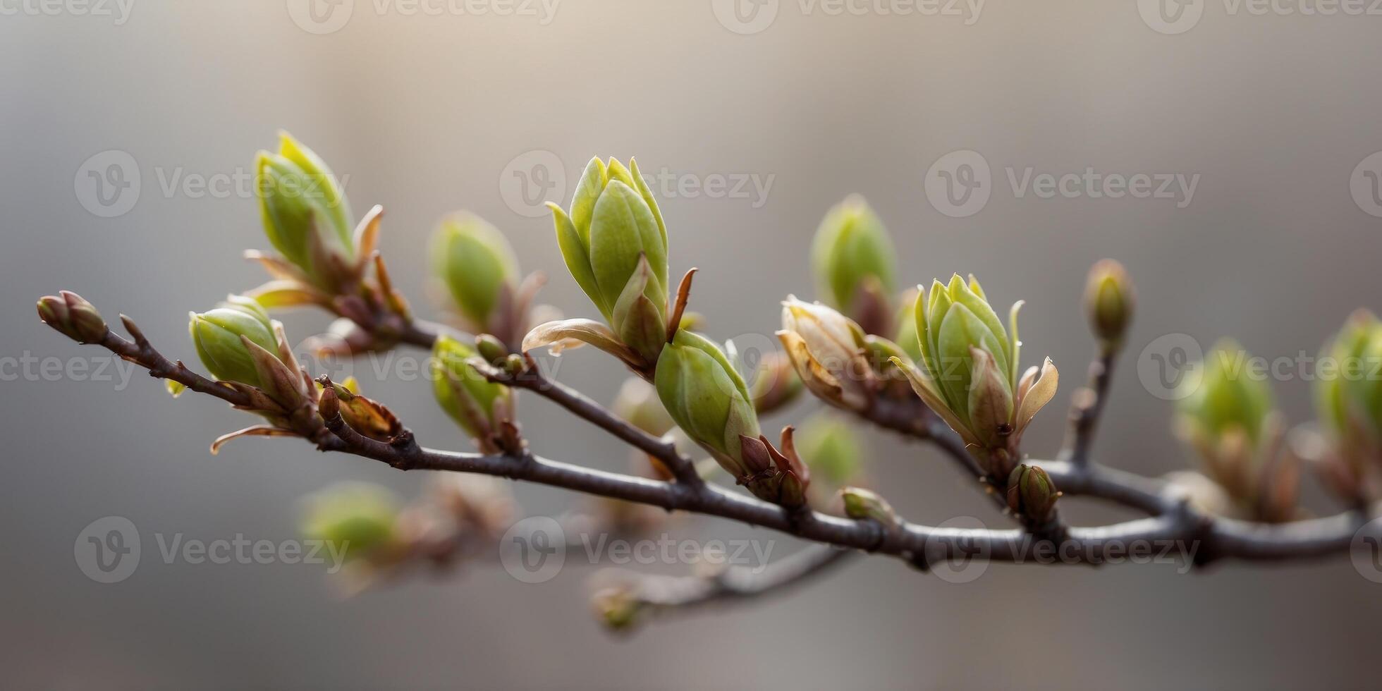 the tender emergence of buds and first signs of spring. photo