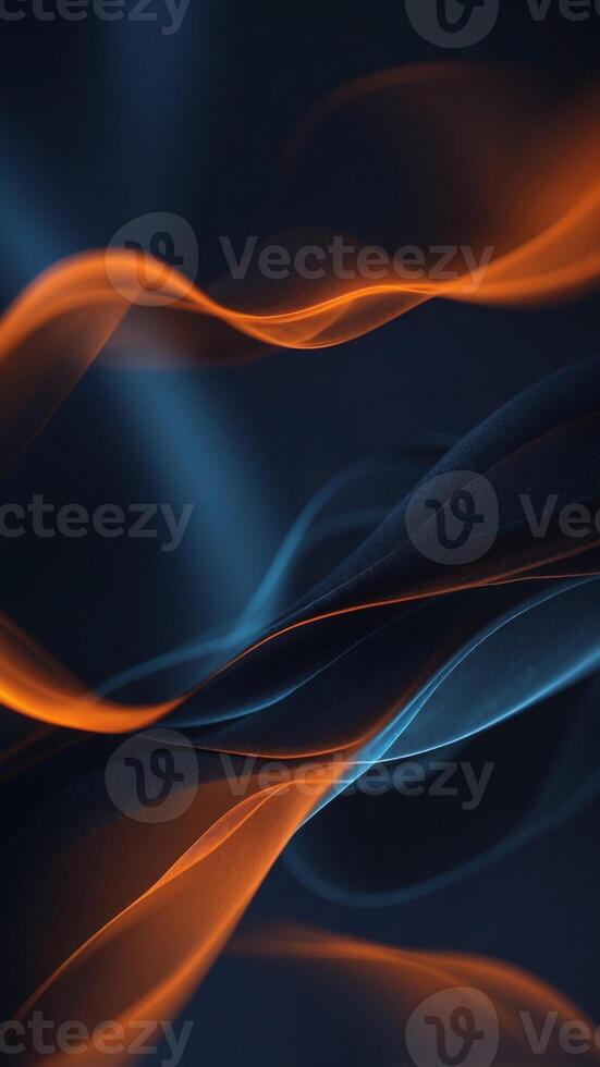 An dark blue and orange background with a blue line that is curved. photo