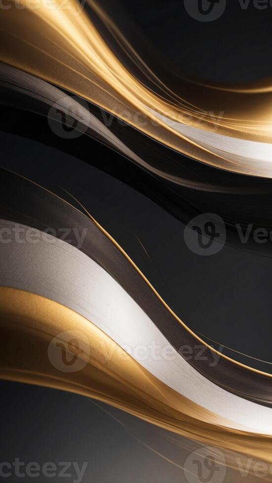black gold background with darker surface has a soft gradation with light technology diagonal gray and white lines beautiful. photo