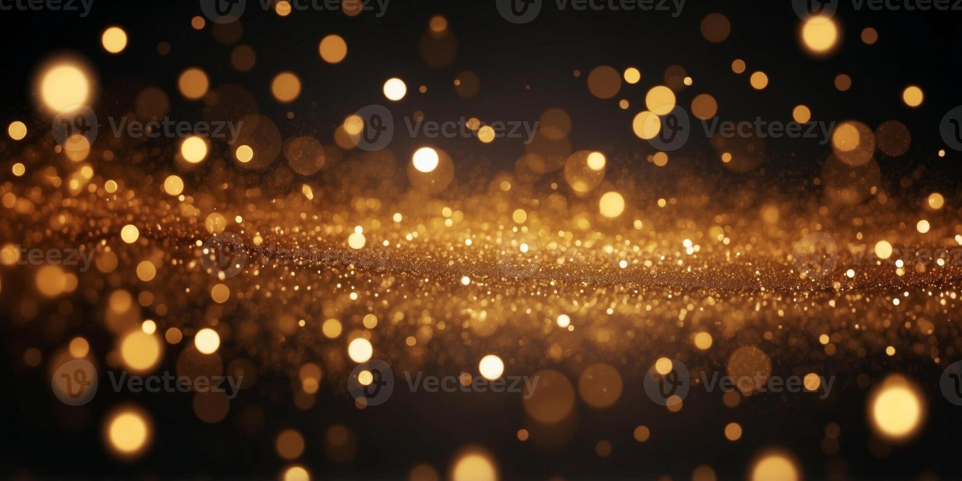 Celebratory background with gold glitter on black. photo