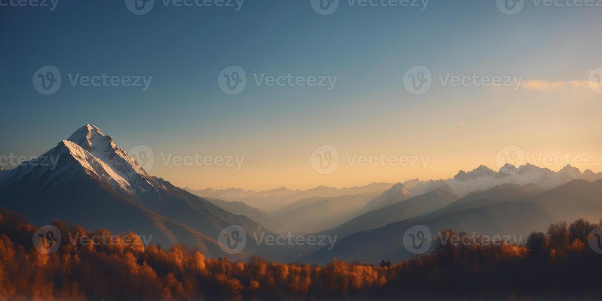 A mountain where the peaks are made of light and the valleys of shadow. photo