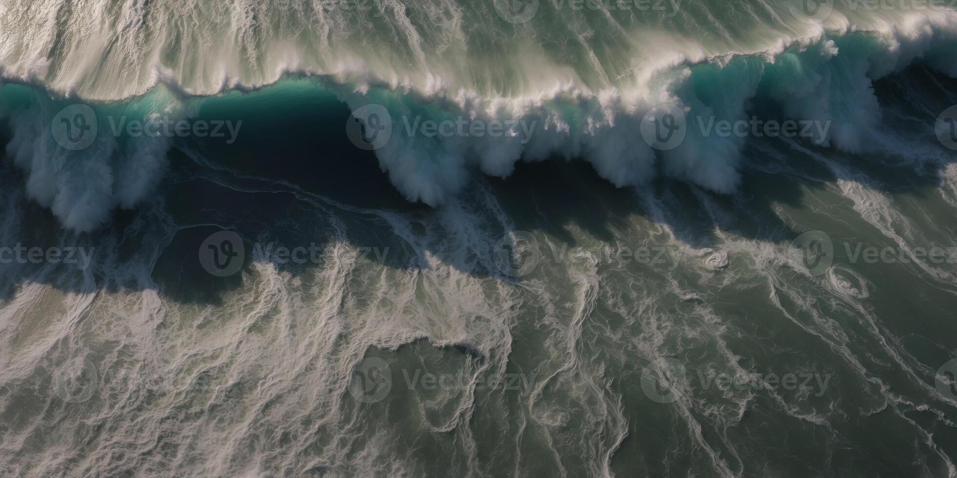 Aerial view of a powerful hurricane with an eye. photo