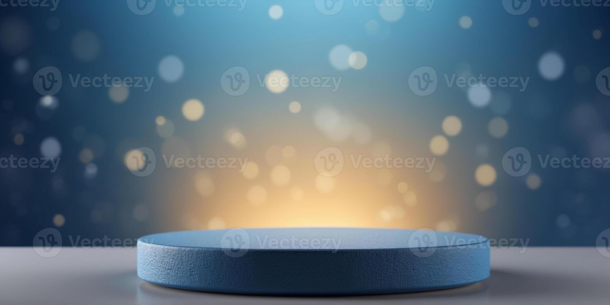 blue background for product presentation with podium. photo