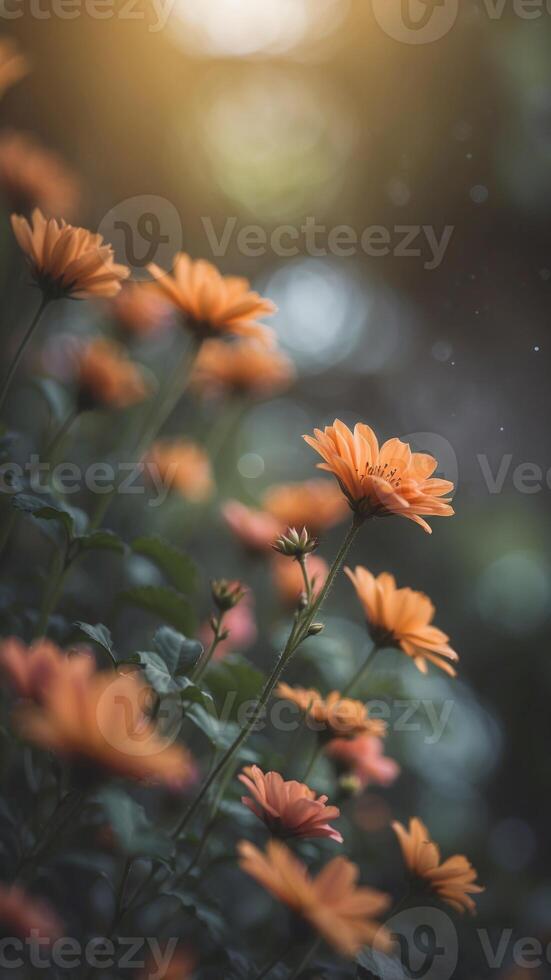 A garden where the flowers bloom only in the presence of music. photo