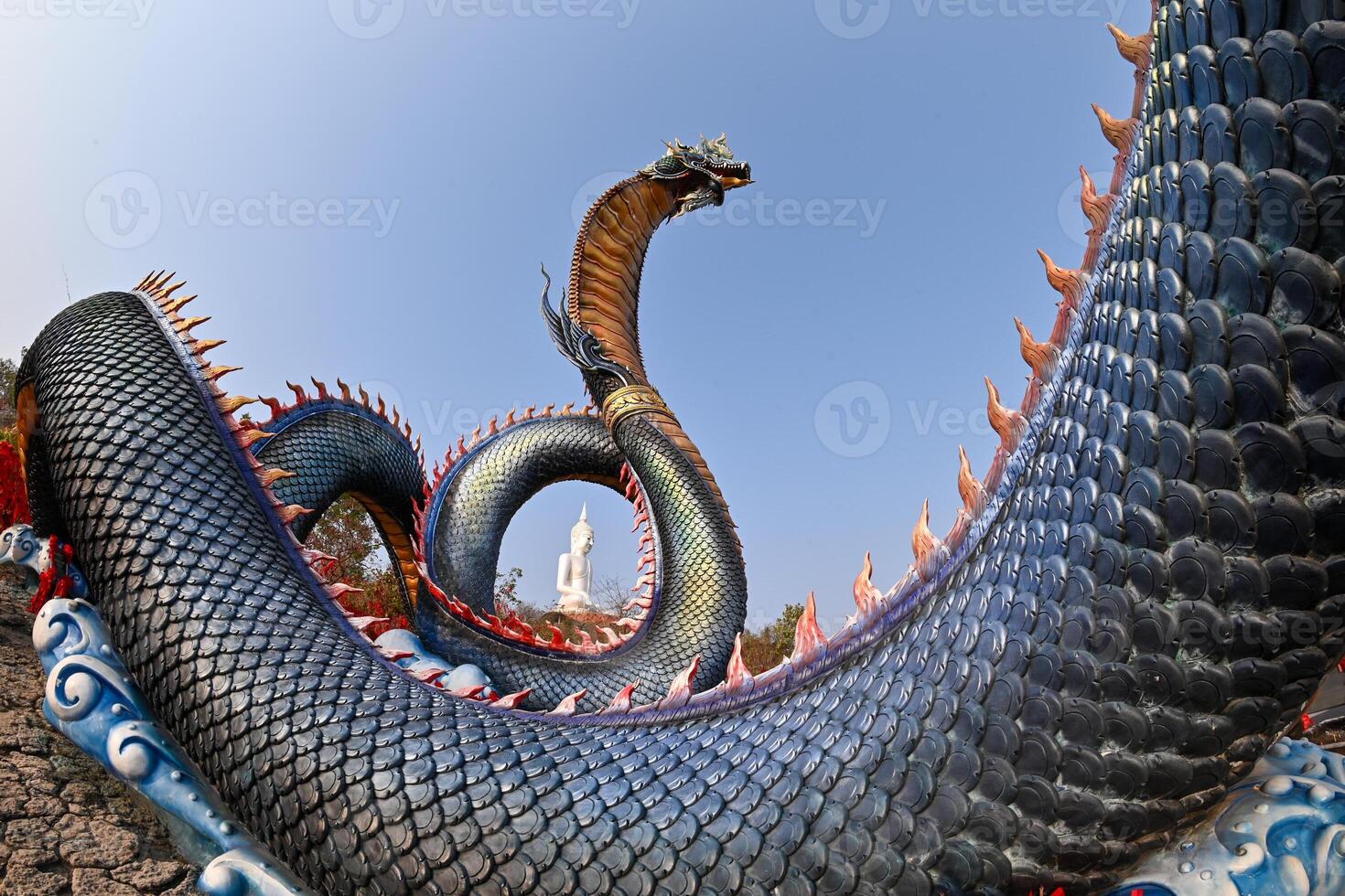 Wat Roi Phra Phutthabat Phu Manorom. Mukdahan, Thailand photo