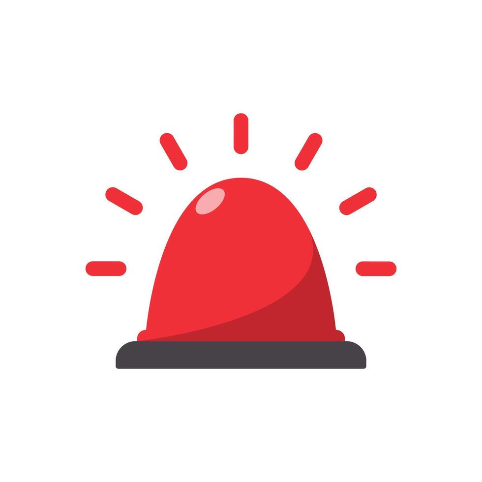 Siren light icon in flat style. Emergency lamp concept vector